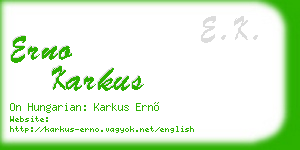 erno karkus business card